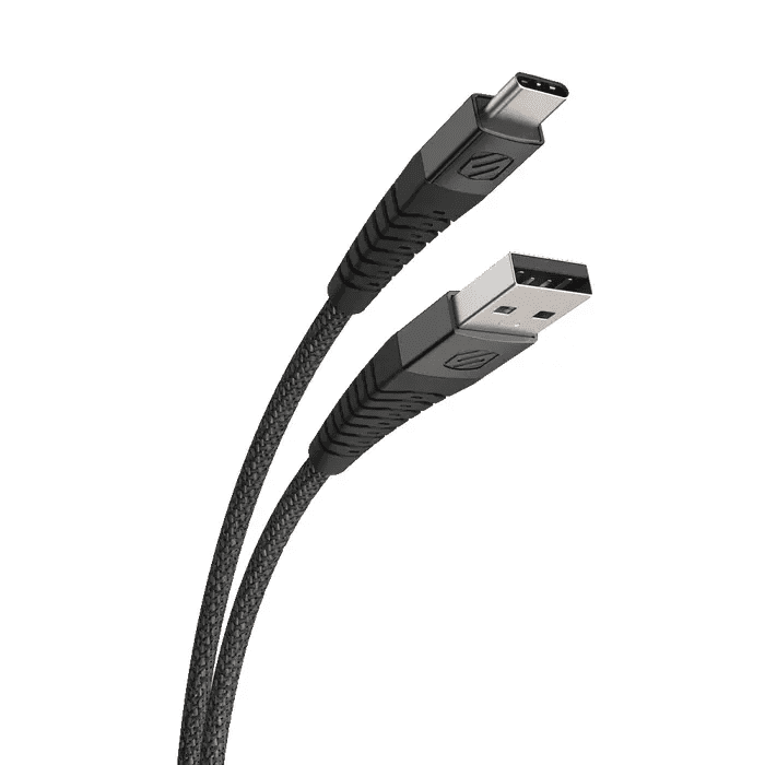 Scosche Strikeline Heavy-Duty USB-A to USB-C Braided Cable 10ft ( 3m ) - Black