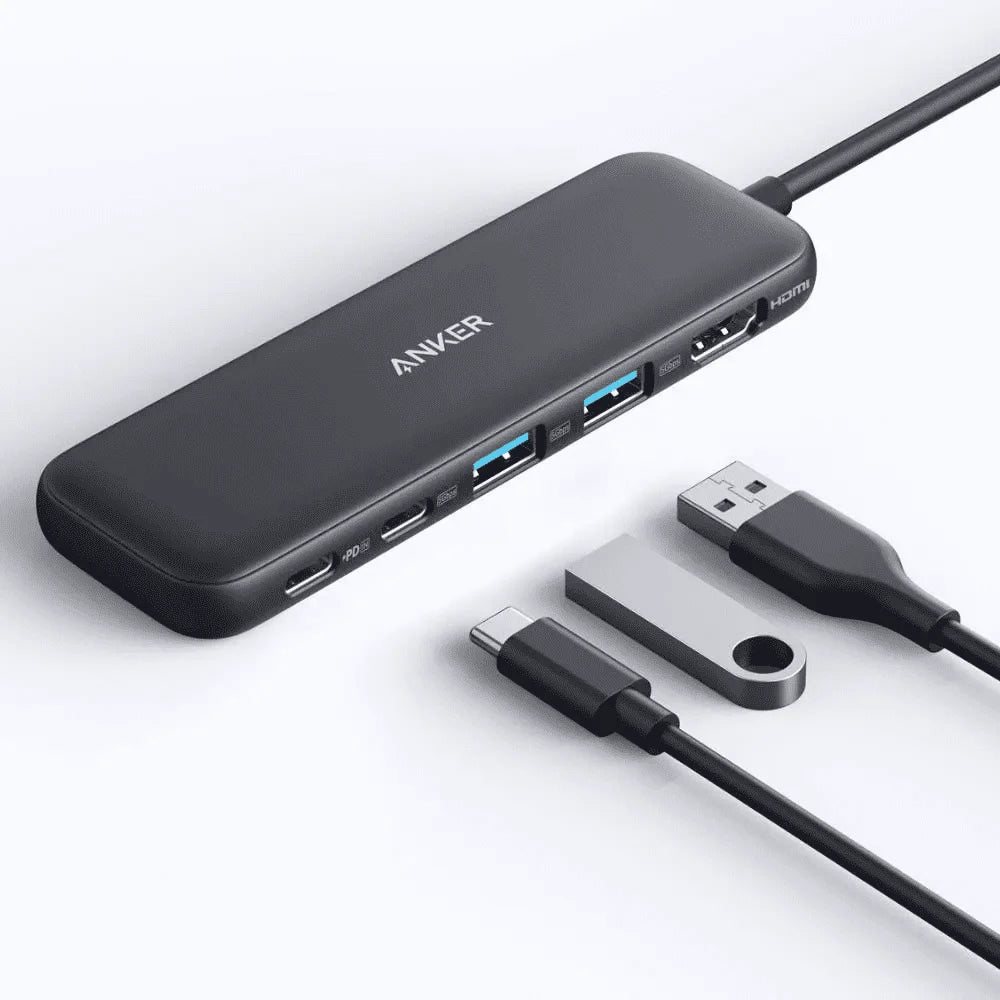 <tc>موزع USB-C 5 في 1 من Anker 332 مع موصل USB-C بدقة 4K وشاحن طاقة بقوة 100 وات - أسود</tc>