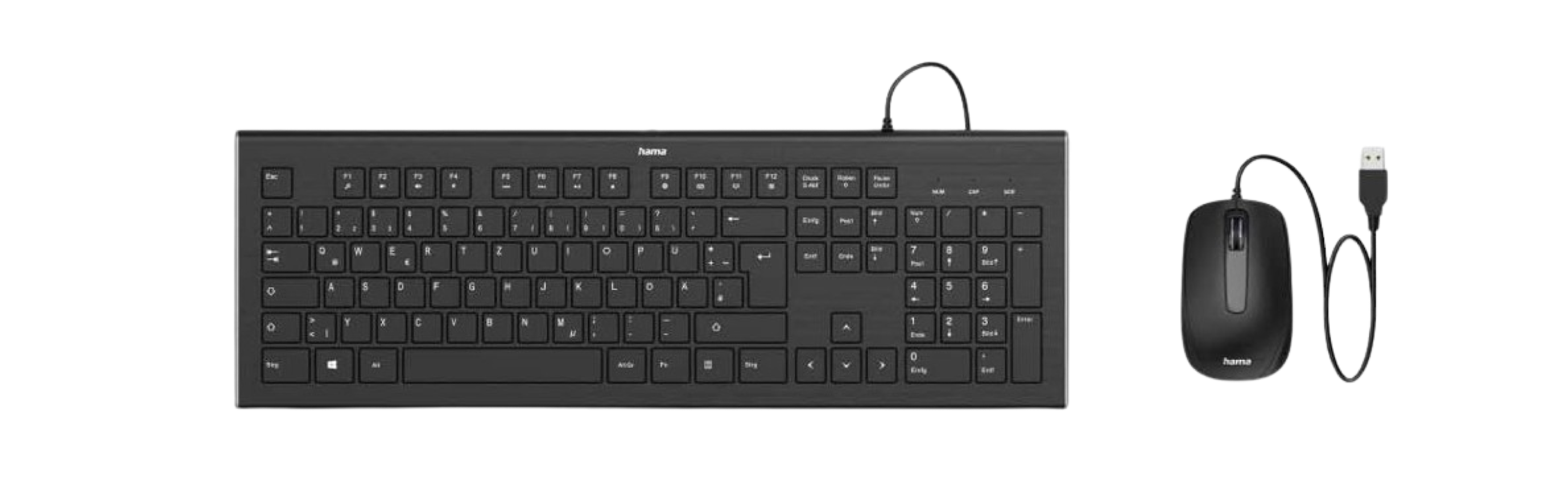 hama Keyboard & Mouse Set Cortino  wired - Black