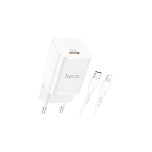 hoco Wall charger N19 Rigorous PD25W EU set with cable Type-c to Type-c 1m