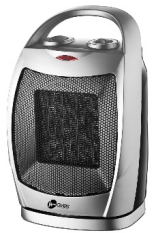 Waves Ceramic heater - 750 watt - 90 degree angle for air distribution - Silver