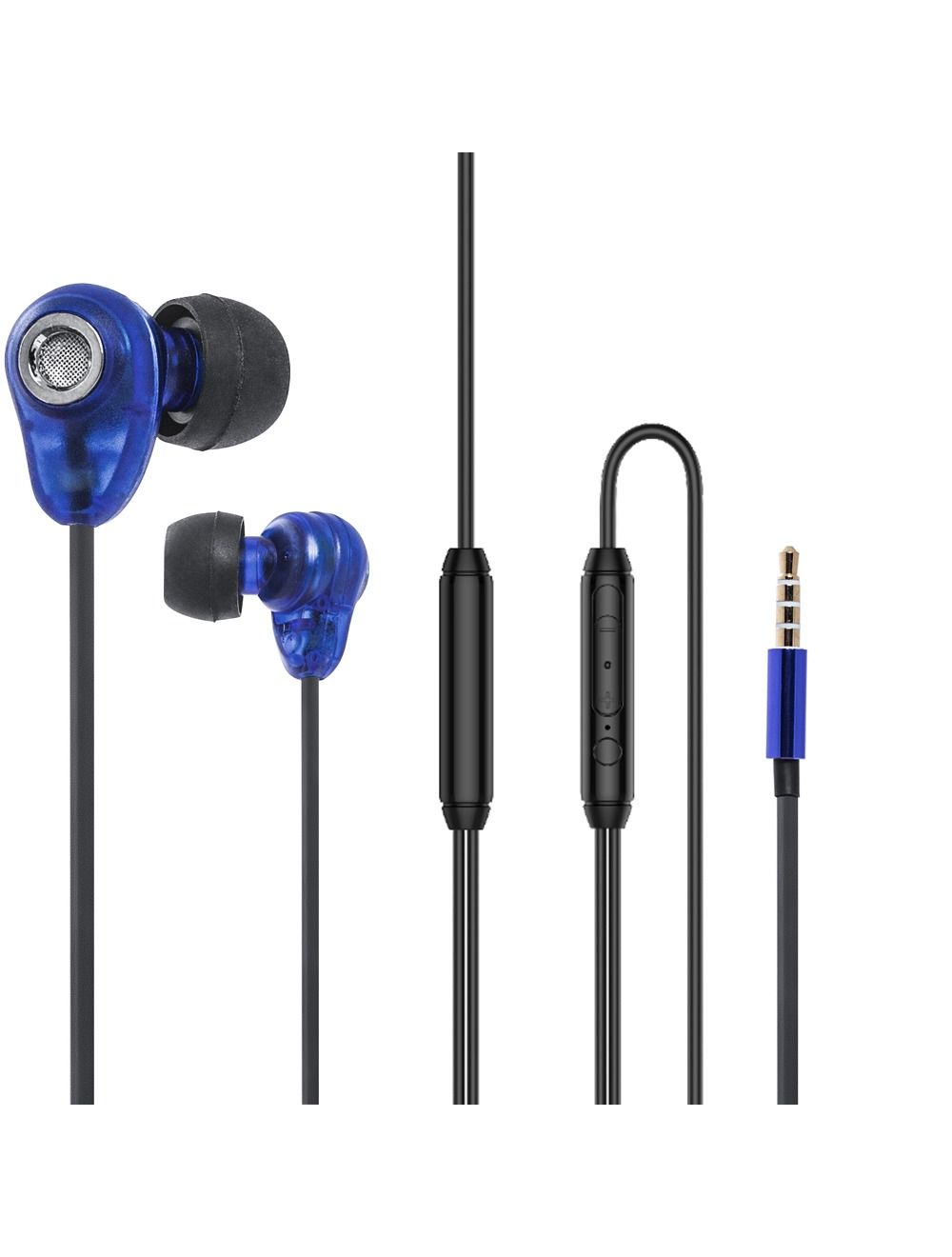 L'avvento earphone HP66L with Mic 3.5mm Volume Control - Blue