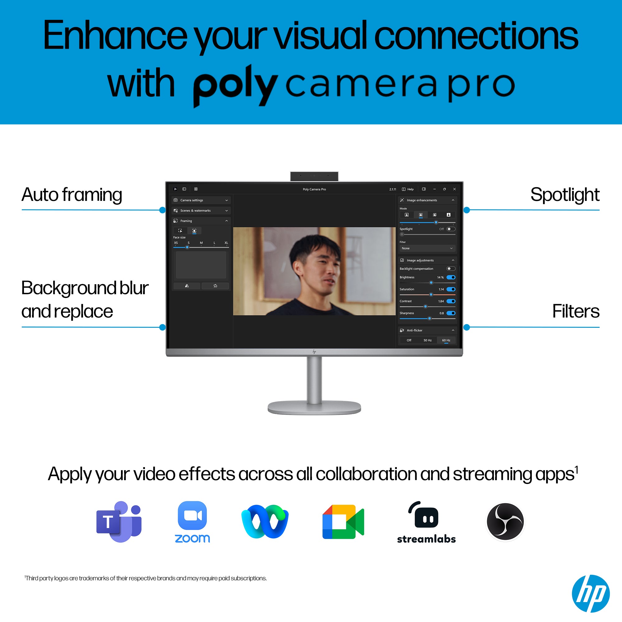 <tc>جهاز HP OmniStudio X AI المتكامل فائق الأداء 7 155H، ذاكرة وصول عشوائي 16 جيجابايت، سعة تخزين 512 جيجابايت، بطاقة رسومات RTX 4050، شاشة 31.5 بوصة بدقة 4K</tc>