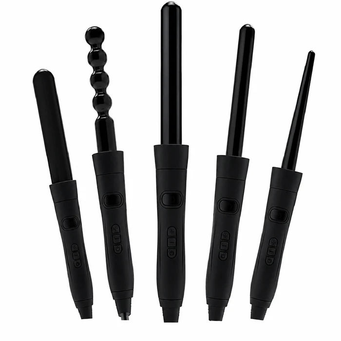 Front view of the Labelle Curly Pro Brush 5 Heads For Various Curly Hairstyles in Black LB002 at XPRS.