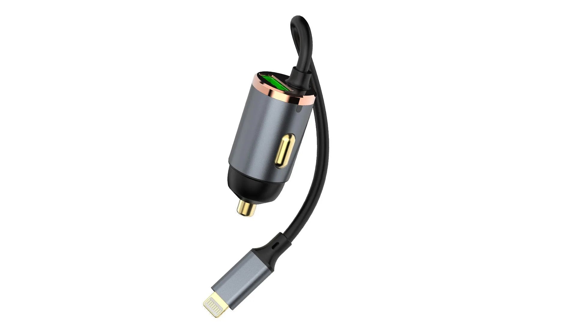 Maxco MQ03 PD20W+QC18W Fast Car Charger USB-A+L Cable 120CM - Grey - XPRS