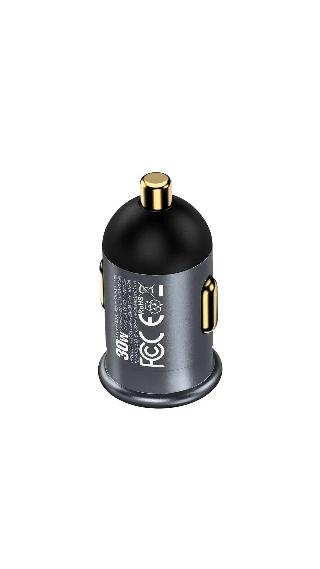 Maxco MQ06 Fast Car Charger 30W Dual Ports - Grey - XPRS