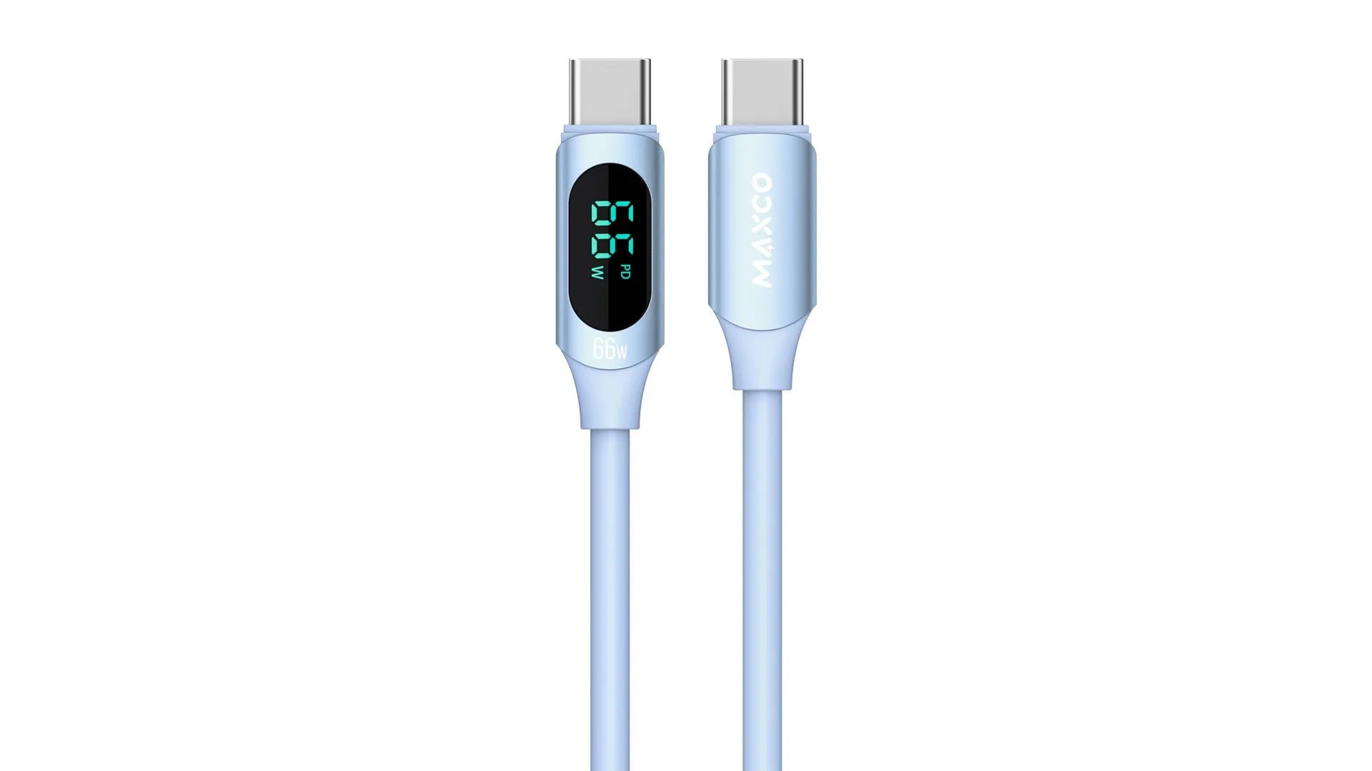 Maxco MS06CC Silicone Cable 100W Type-c to Type-c with Digital Display 200CM - Blue - XPRS