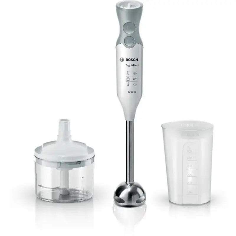 Bosch  Hand Blender, 600 Watt, 600 ml Capacity, 12 Speeds - White Silver - MSM66120