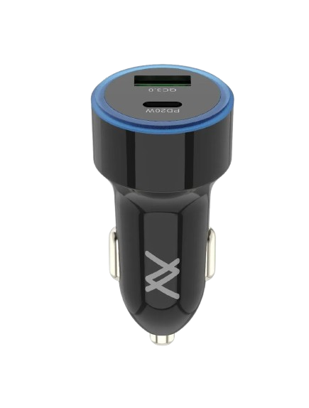 L'avvento (MP328) Ultra-Fast QC3 PD Car Charger with Type-C - 38W - Black