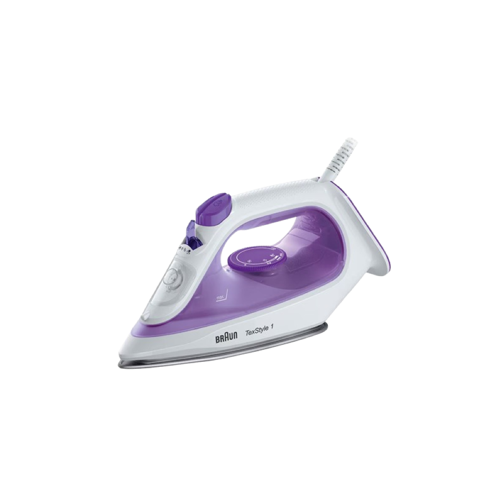 Braun TexStyle 1 Steam Iron, 2000 Watt, Purple White - SI1080VI (Use this promo code "15OFFHA" to get 15% discount)