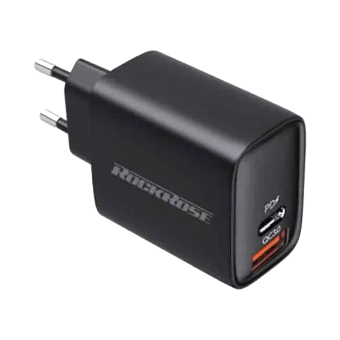 RockRose CASA AC MAX Dual Port Fast Charging 30W PD Power Adapter - Black - XPRS