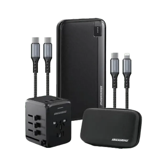 RockRose PREMIUM TRAVEL KIT PD Quick Charge Universal Charging Suite - Black - XPRS