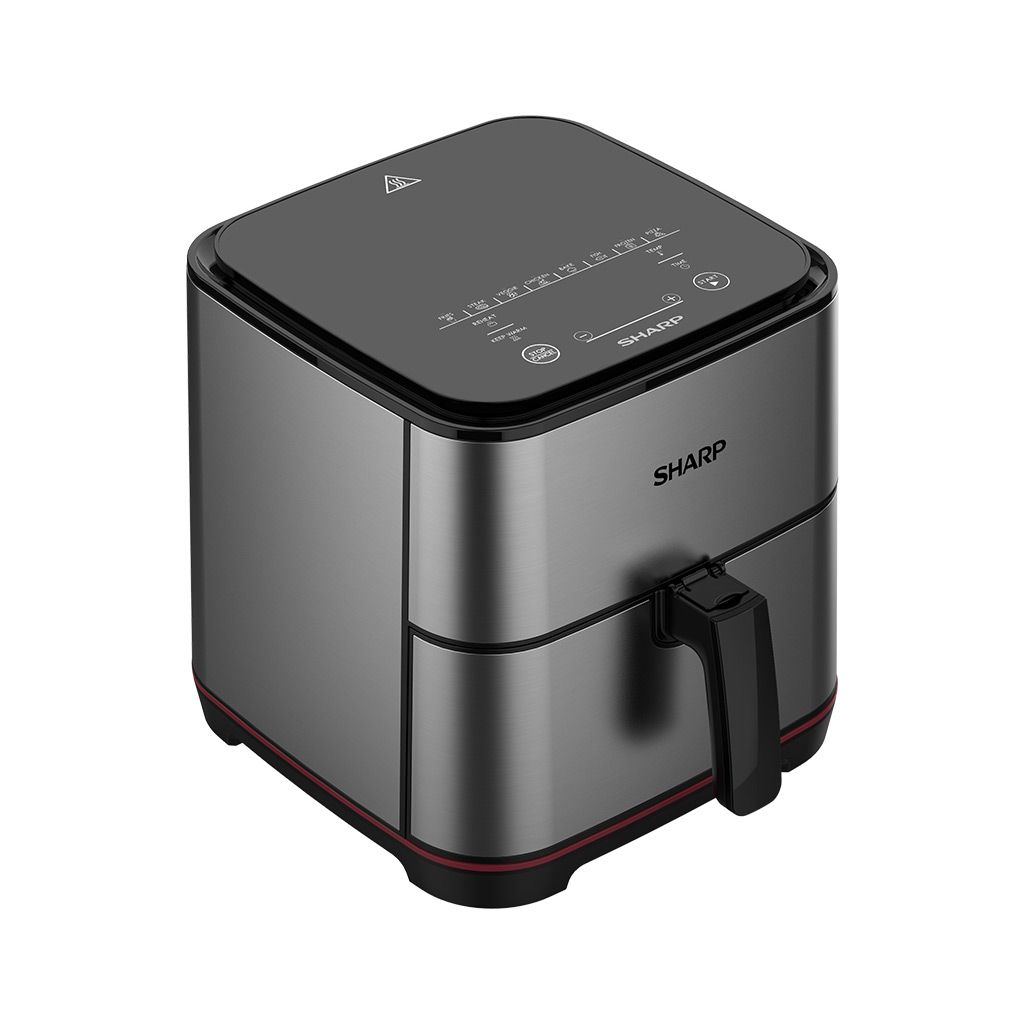 SHARP Air Fryer 1650-Watt, 7 Liter Electronic Touch Screen Glass Panel, Stainless KF-AF70RT-ES2