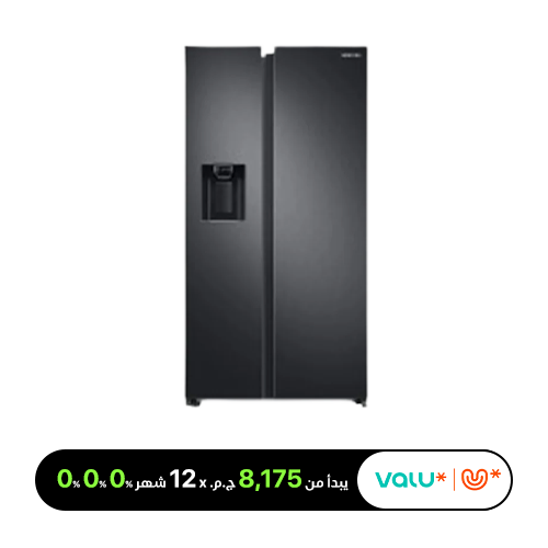 <tc>ثلاجة سامسونج نوفروست ببابين، انفرتر بمبرد مياه، 634 لتر، أسود - RS68A8820B1&nbsp;</tc>
