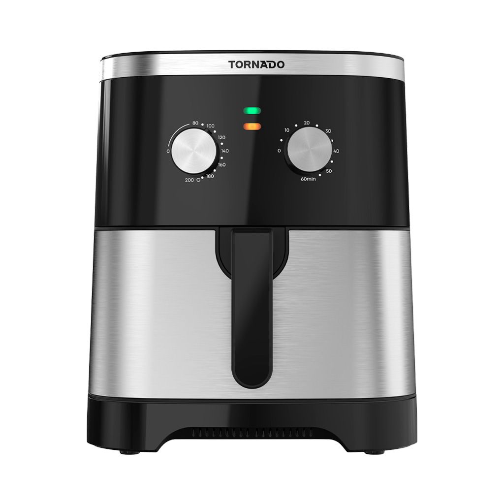Tornado Air Fryer 1800W 8Liter Manual Control - Stainless x Black - TFE-A1808MS1A
