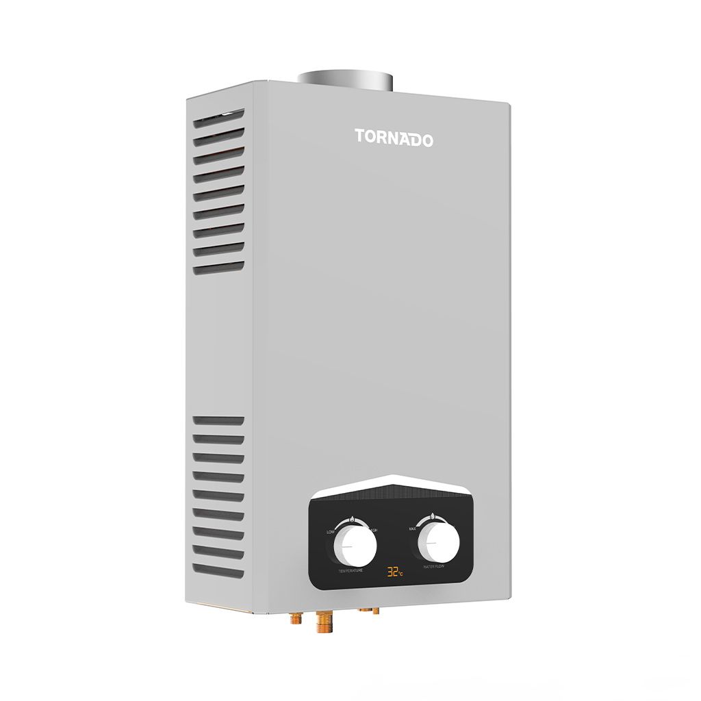 <tc>سخان مياه تورنيدو يعمل بالغاز، سعة 10 لتر، غاز طبيعي، فضي، GHM-C10BNE-S</tc>
