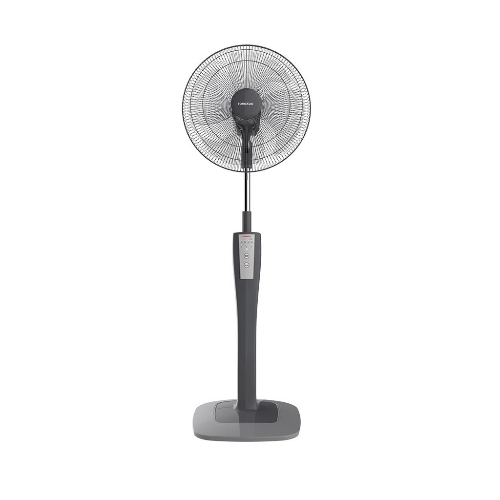 Tornado Stand Fan 16" 4 Blades With Remote - Grey - TSF-75G