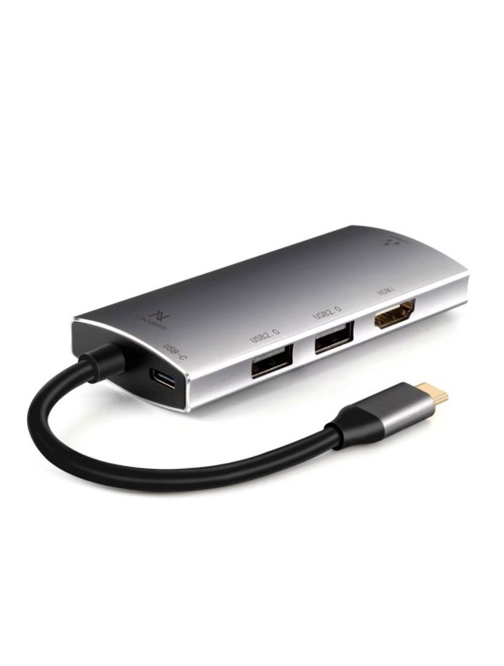 L'avvento Hub US016 Type-C 5in 1 - 2 USB 2.0 HDMI 4K RJ45 87W PD - Grey