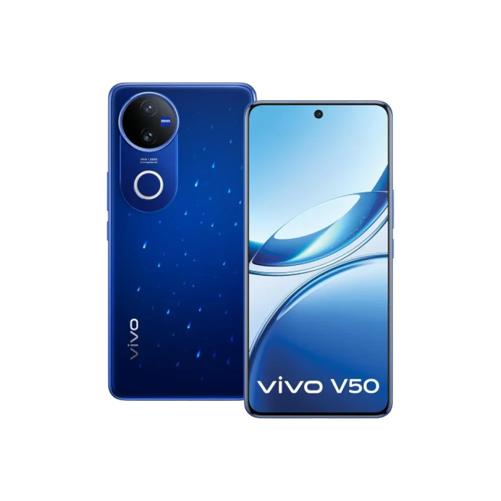 vivo v50 5g blue front back view