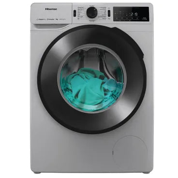 Hisense Front Load Full Automatic Washing Machine With Inverter Technology, 9 kg, Silver - WF3V9042BSEG