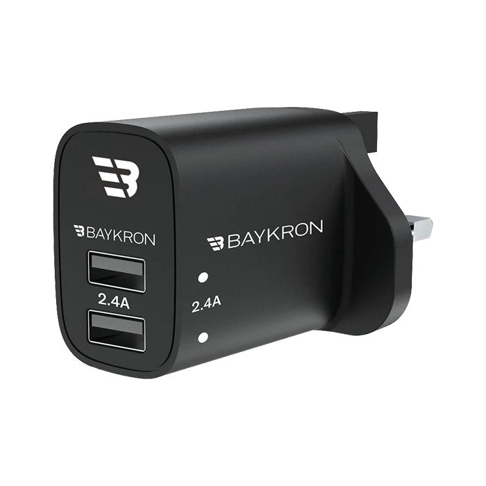 Baykron 12W Wall Charger with Dual 2.4A USB Ports - Black - XPRS