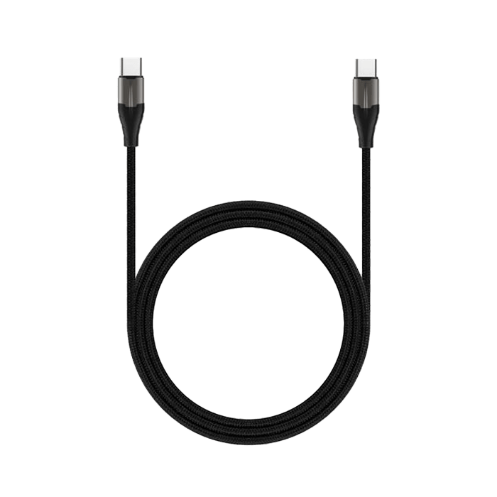 RockRose Tybe-C to Tybe-C Knight 3A 60W Fast Charge & Data Sync Cable (1M) - Black - XPRS