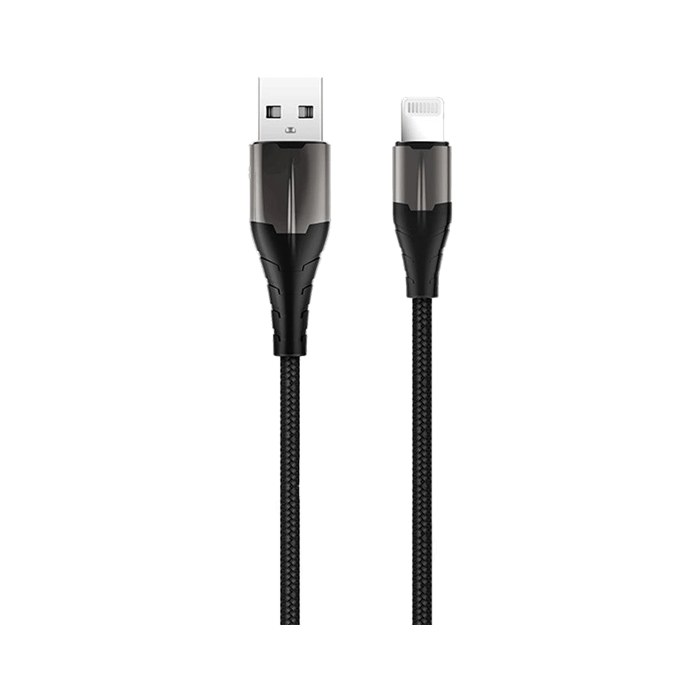 RockRose USB to Lightning Knight AL 2.4A Fast Charge & Data Sync Cable (1M) - Black - XPRS