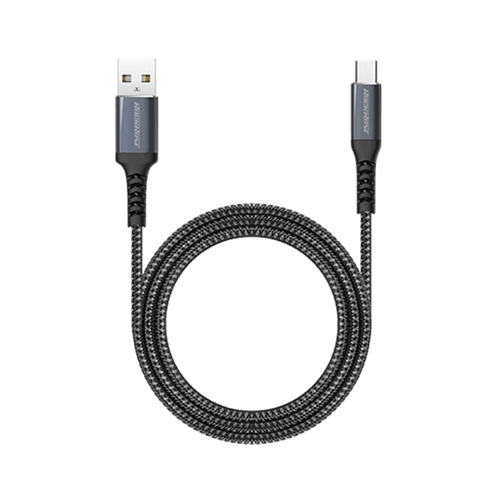 RockRose USB to USB-C Powerline AC 3A Fast Charge & Data Sync Cable (1M) - Black - XPRS