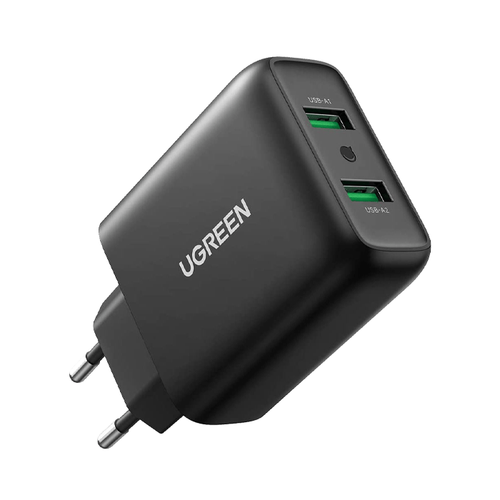 Ugreen 36W Dual Port USB Fast Charger EU - Black - XPRS