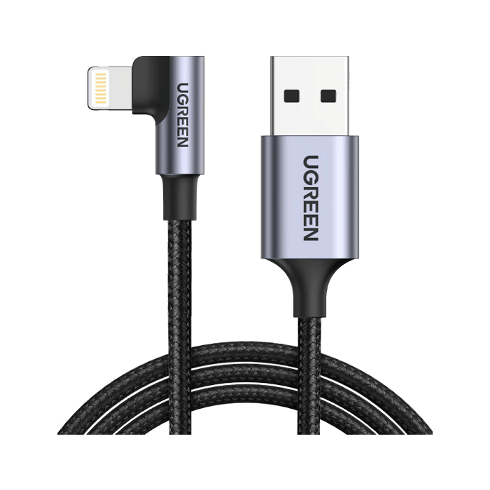 Ugreen USB-A to Lightning Braided Cable with Aluminum Shell (1M) - Black - XPRS